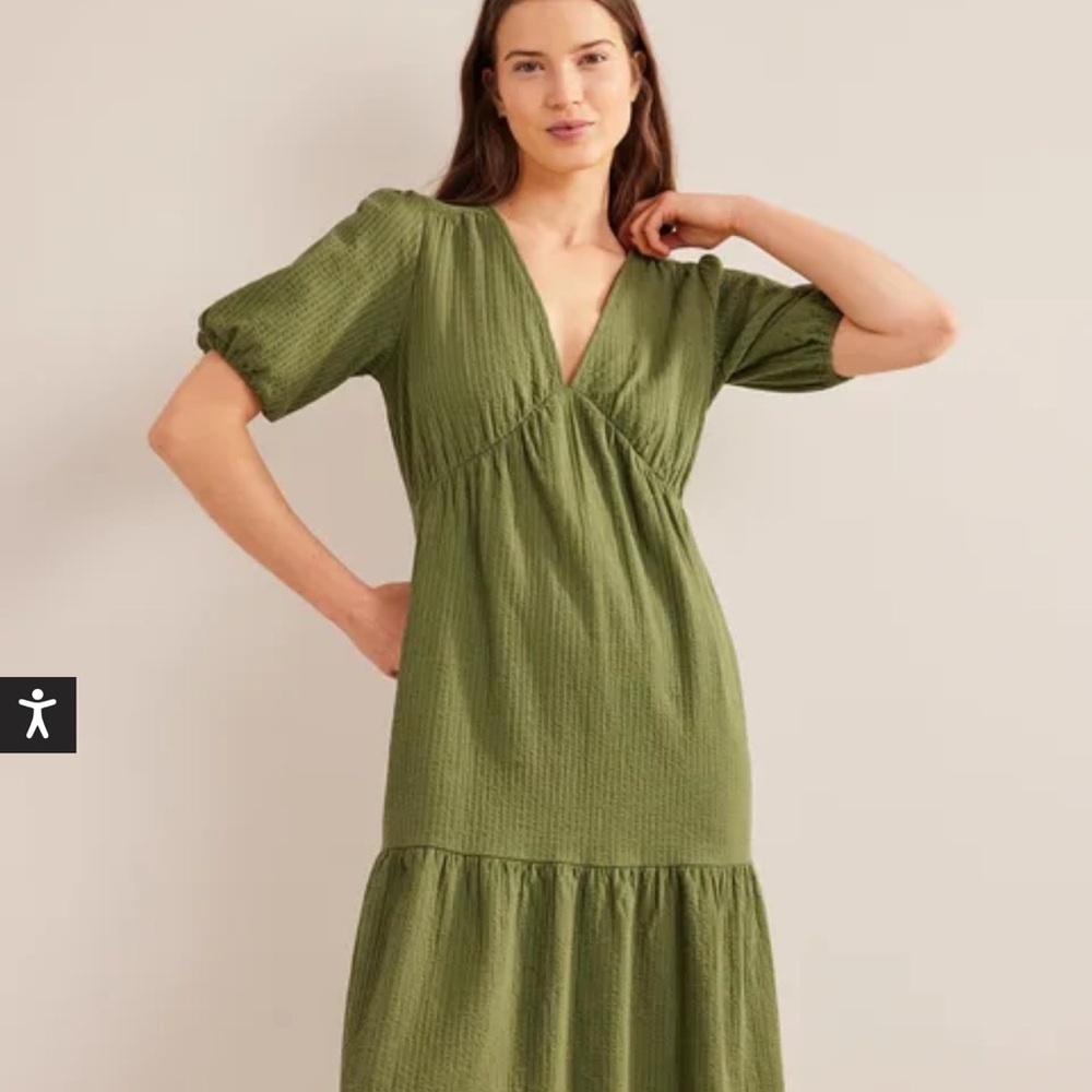 Boden Jersey Seersucker Midi Dress